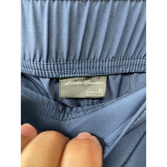 Eddie Bauer Departure Ankle Pants Dusty Indigo Blue Stretchy Pull Size XL - Picture 2 of 6